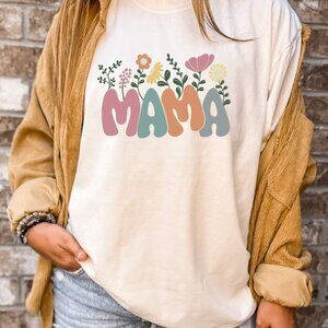 Mama Flowers Floral Plant Mom Raising Wildflowers Nature Lover Graphic T-Shir159